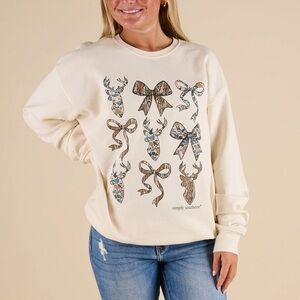 51 new simply southern nwt xl xxl sweatshirt camo deer crewneck